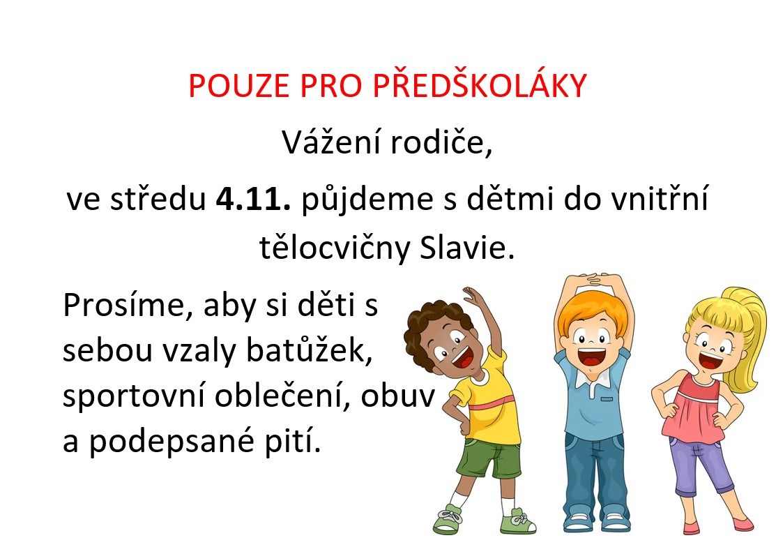 Předškoláci - cvičení na Slávii